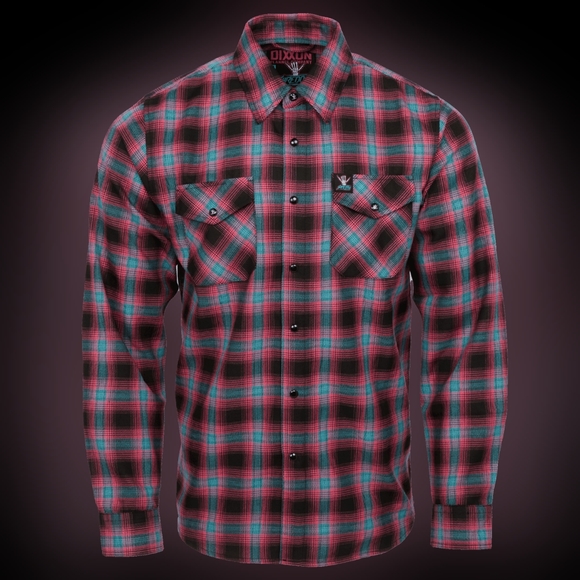 Dixxon Men's XS 2022 Shreddy Pink, Blue & Black Flannel New In Bag With Tags - Picture 3 of 6